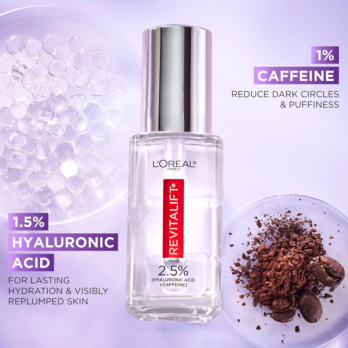 Détails du sérum contour des yeux L'Oreal Paris en bouteille