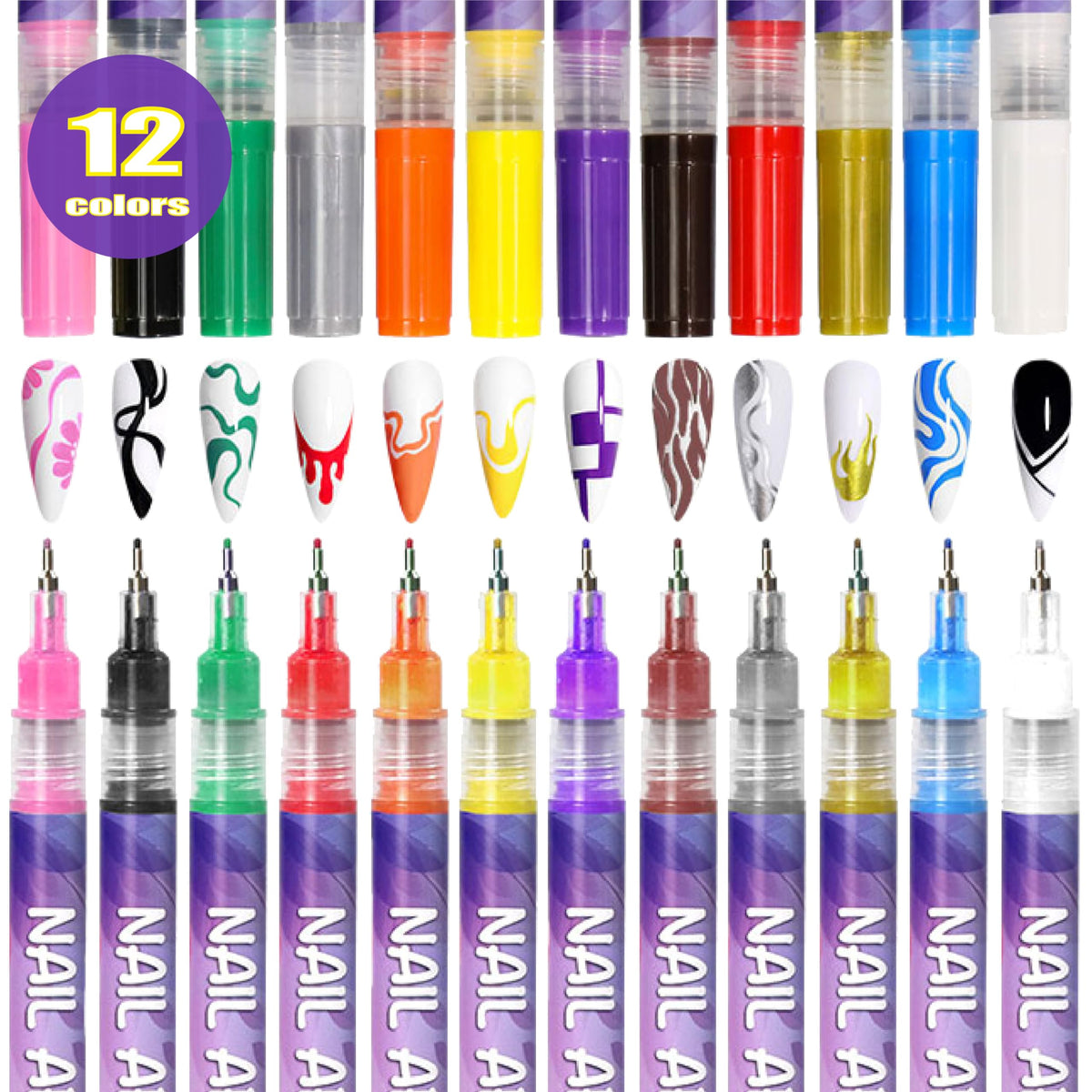 Détails du set de stylos de nail art AOKELEON