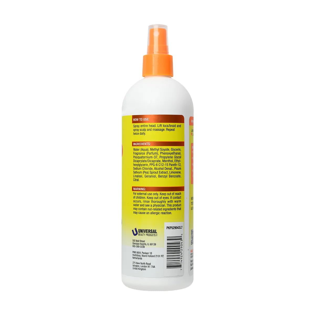 Détails du spray Jamaican Mango & Lime avec bouchon et étiquette