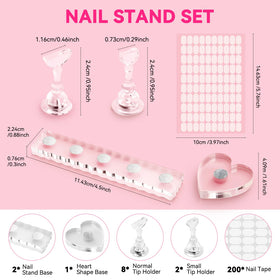 Détails du support d'ongles avec base large pour stabilité