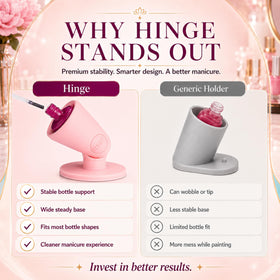 Détails du support tweexy Hinge avec flacon de vernis