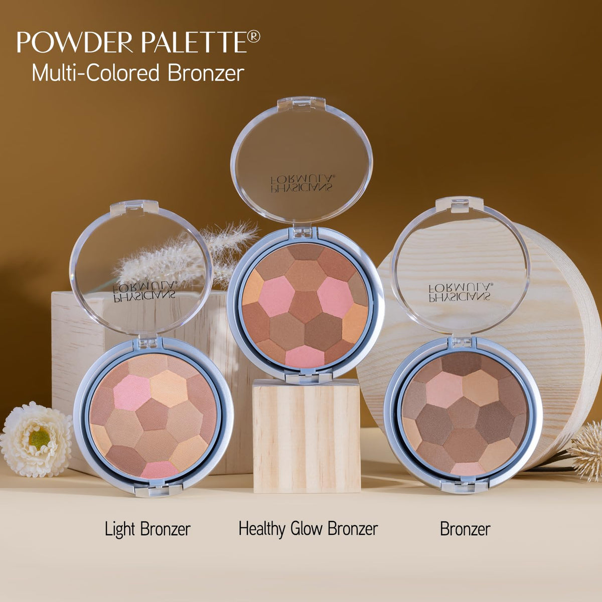 Détails du talc italien dans la Palette de Bronzage