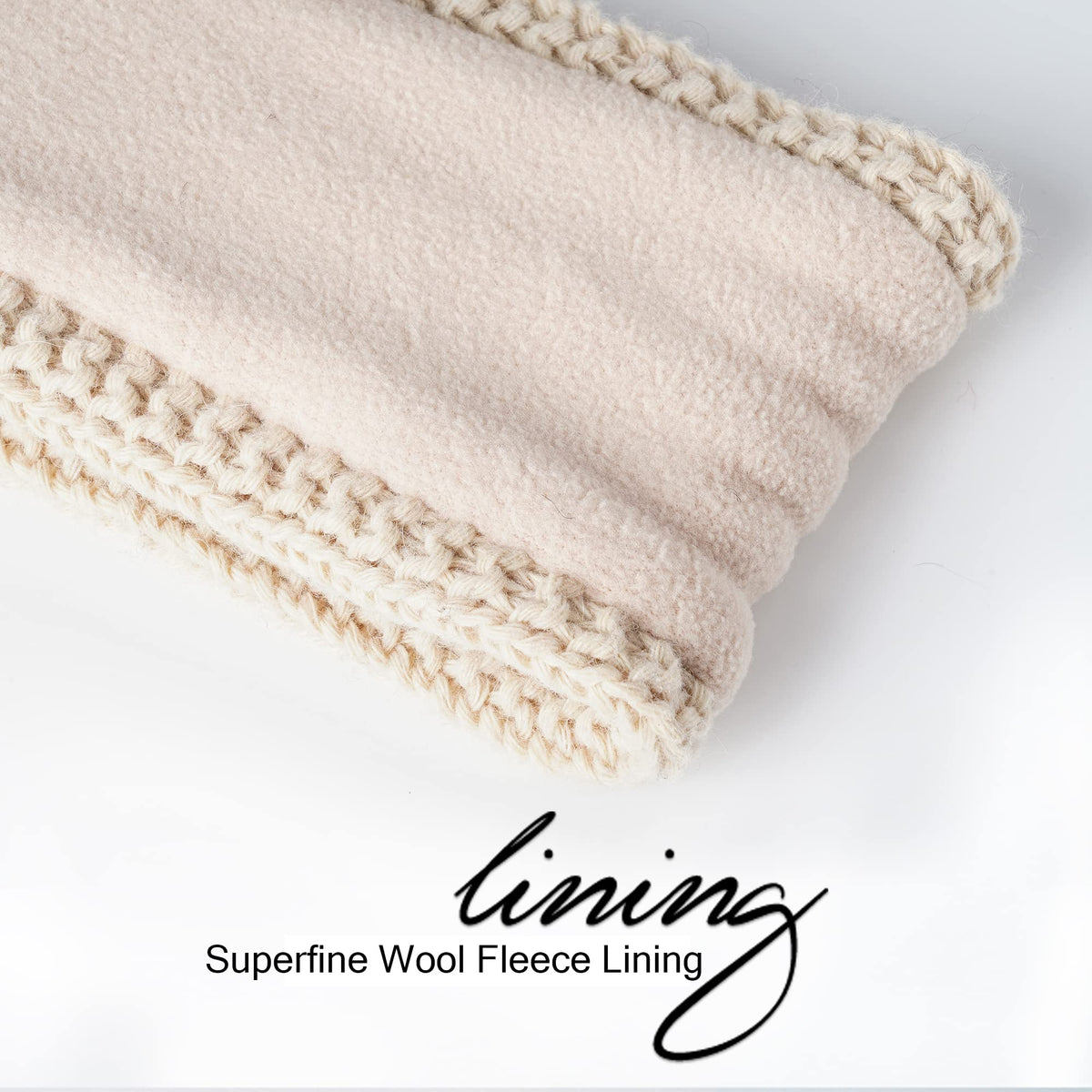 Détails du tissu en laine du bandeau Hatromm