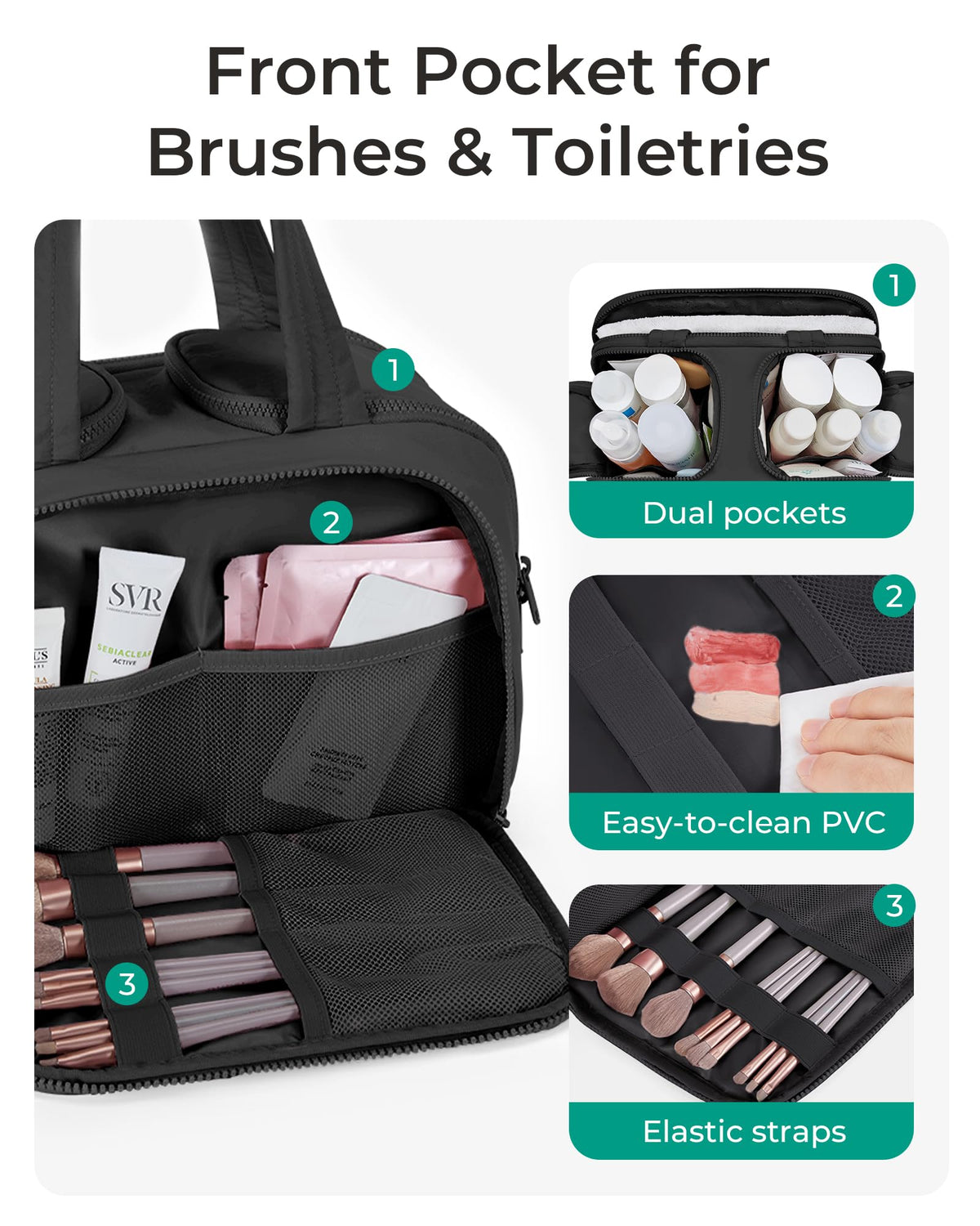 Détails du tissu Taslan de la trousse de toilette BAGSMART