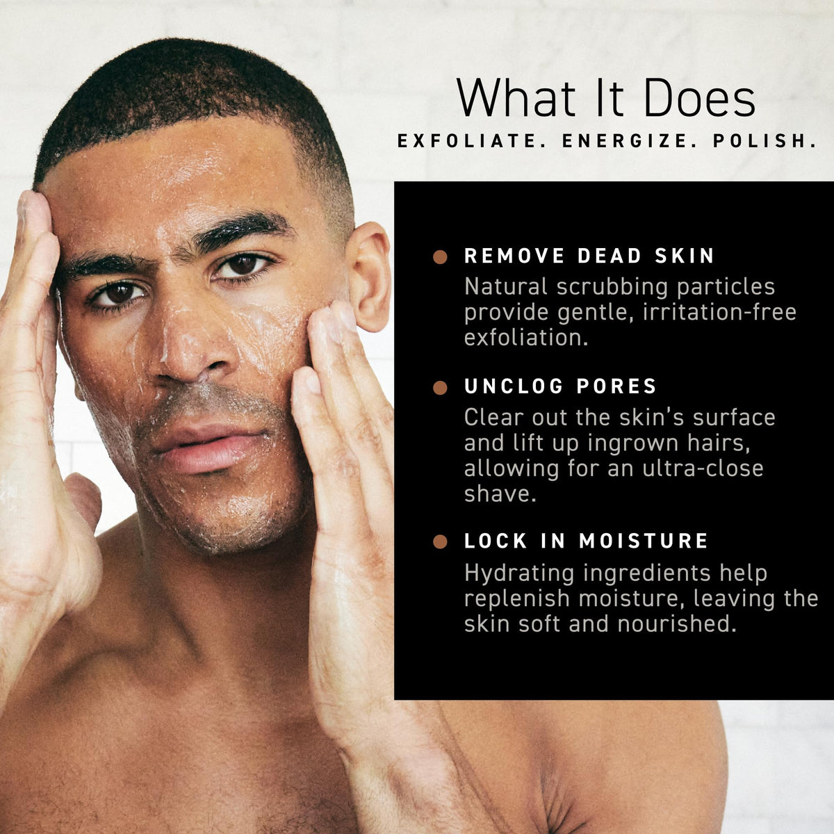 Détails du tube de Brickell Men's Renewing Face Scrub 150g