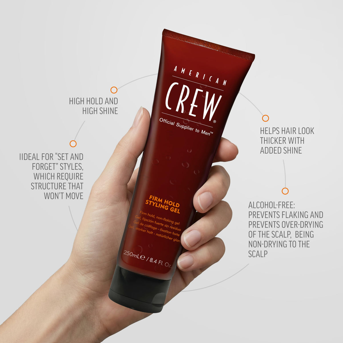 Détails du tube Gel Coiffant AMERICAN CREW avec étiquette