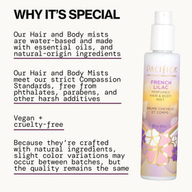 Détails du vaporisateur de la brume capillaire Pacifica