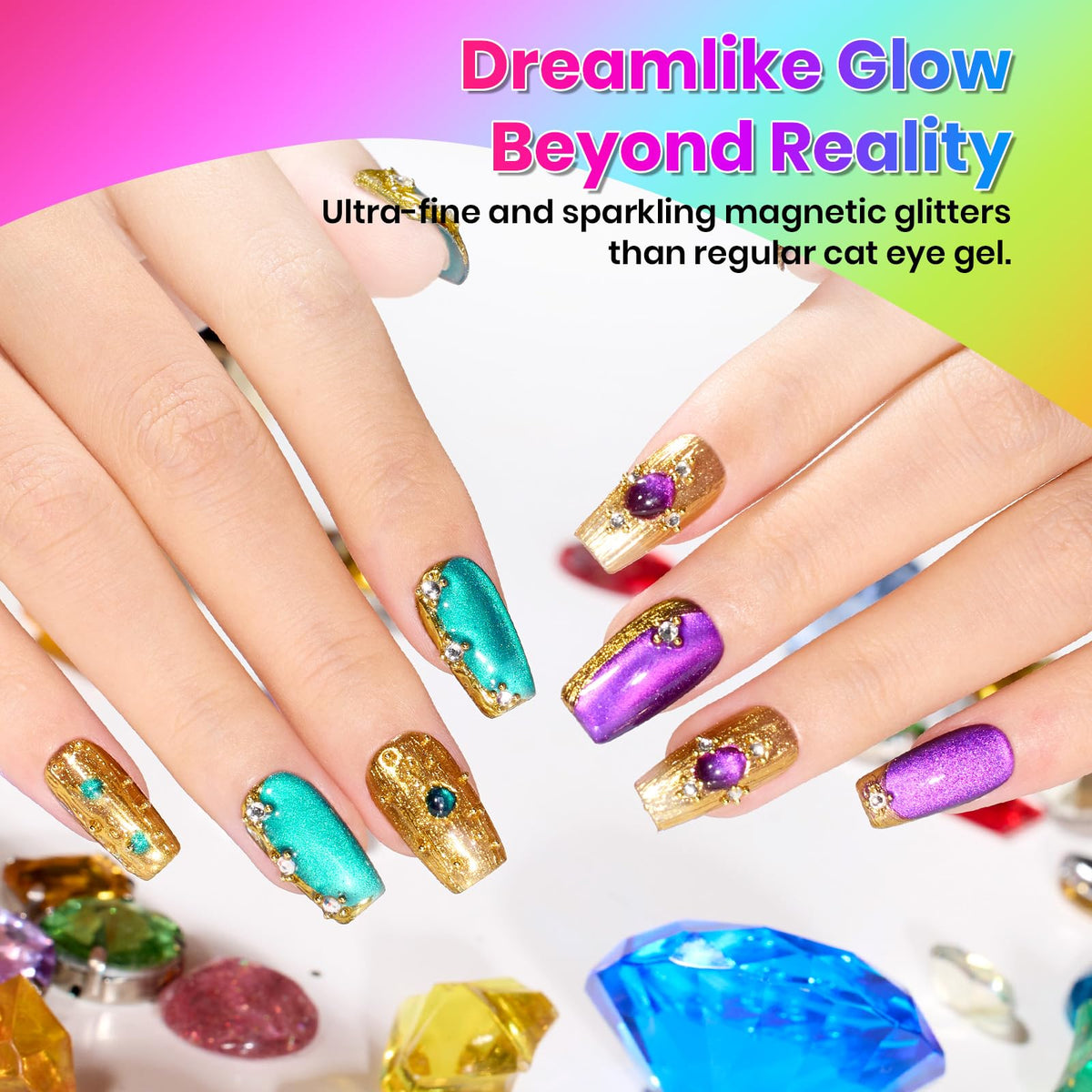 Détails du vernis à ongles Cat Eye Beetles avec outil magnétique