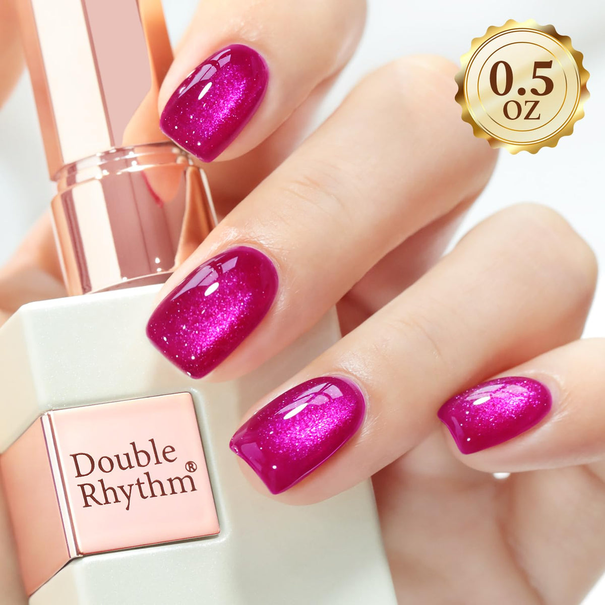 Détails du vernis gel Cat Eye avec paillettes