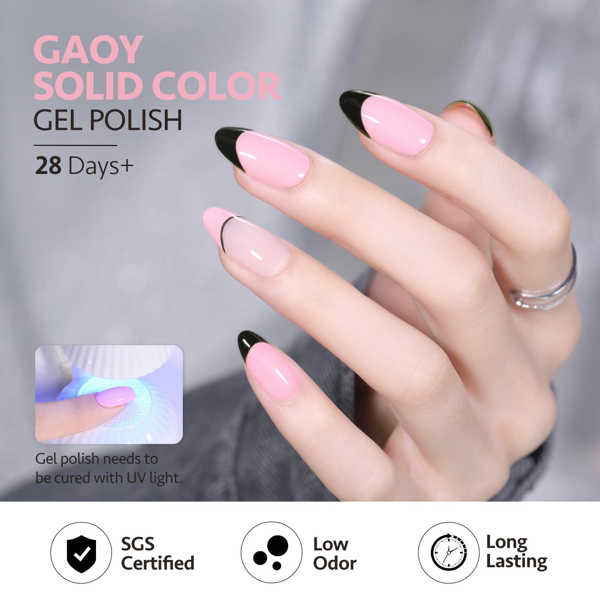 Détails du vernis gel GAOY avec texture douce