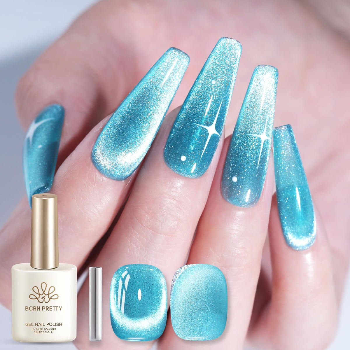 Détails du vernis gel magnétique Cat Eye montrant la texture du produit