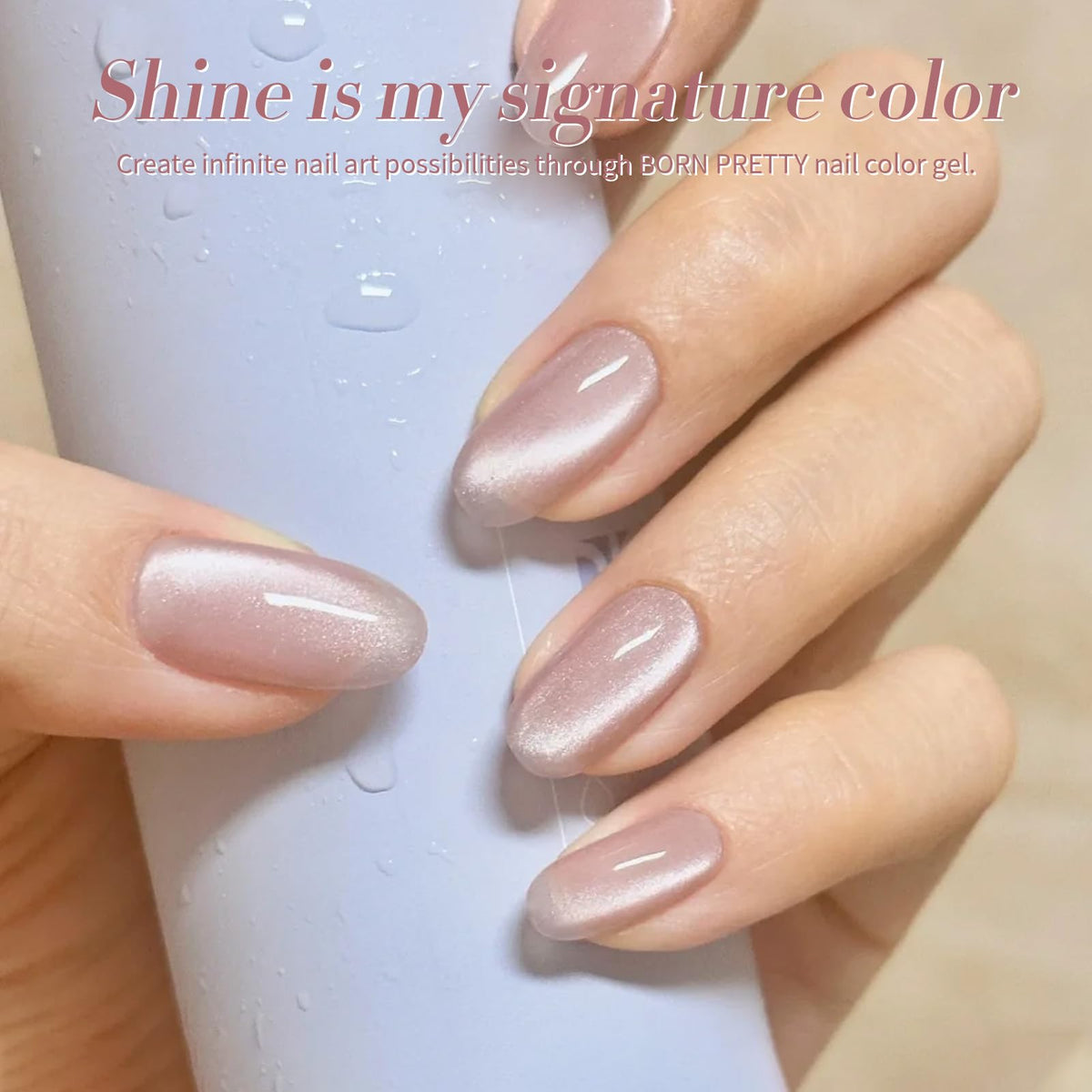 Détails du Vernis Gel Magnétique Rose avec pinceau
