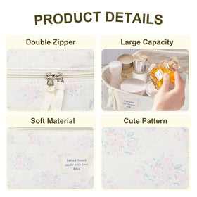 Détails du zip de la trousse GISMTR en coton
