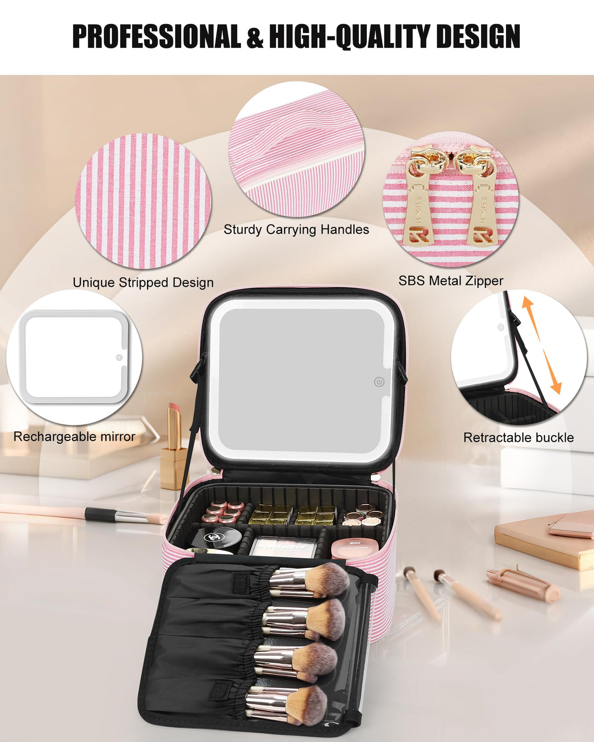 Détails en cuir PU de la trousse de maquillage Relavel
