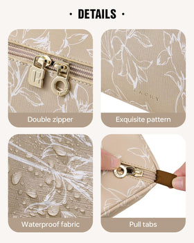 Détails en cuir PU texturé de la trousse de maquillage EACHY