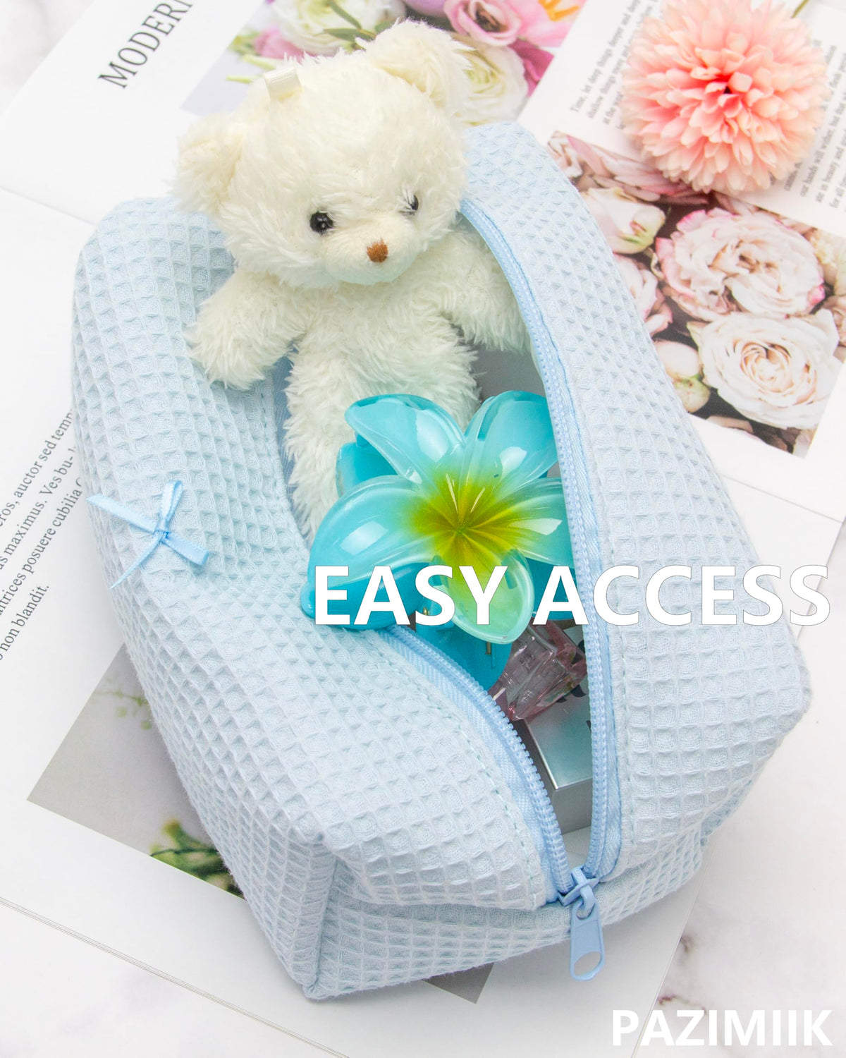 Détails en tissu de la trousse de maquillage PAZIMIIK