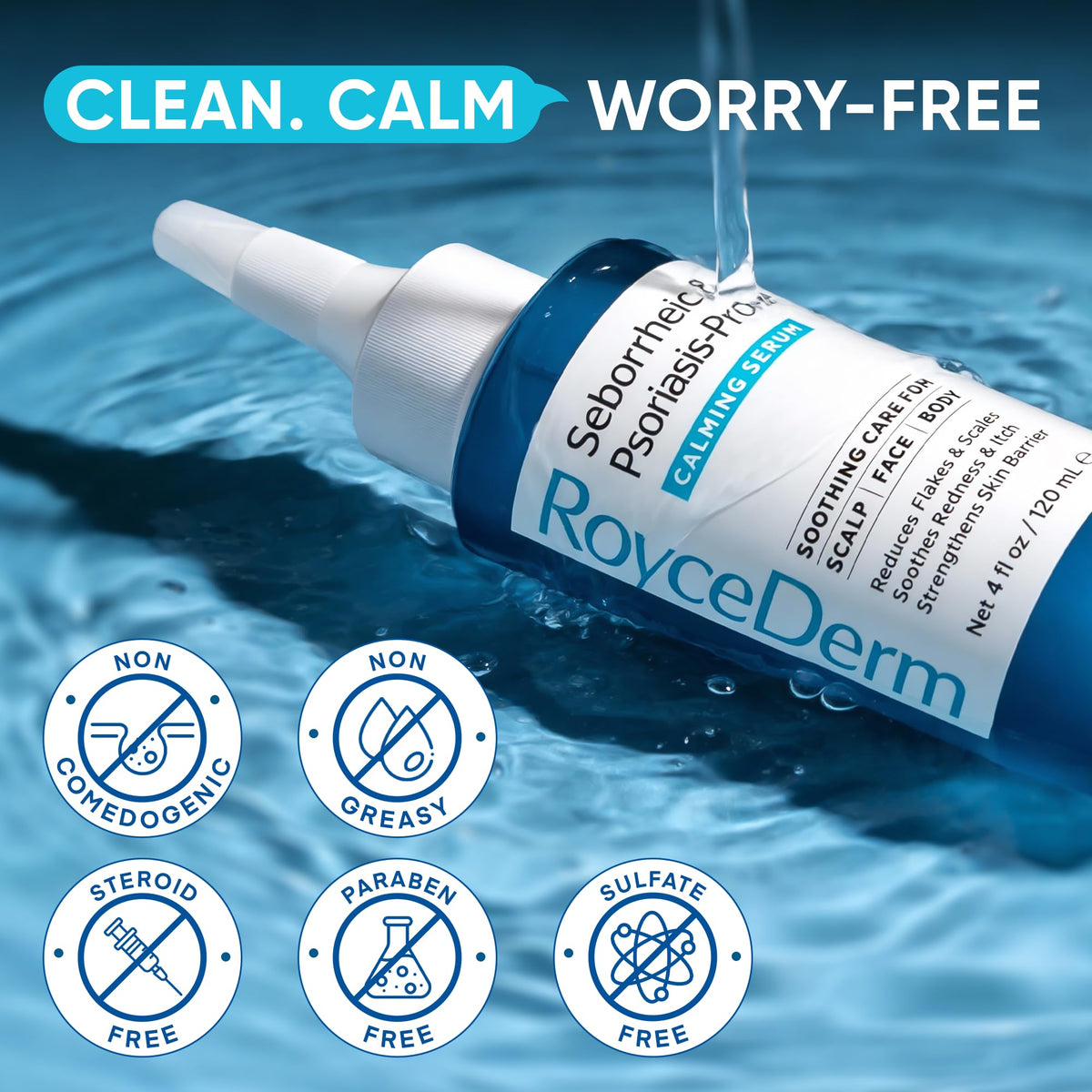 Détails sur l'étiquette du shampooing Roycederm