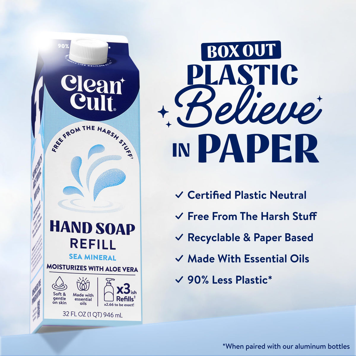 Détails sur la texture du savon liquide Cleancult