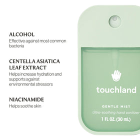 Détails sur la texture du spray désinfectant Touchland
