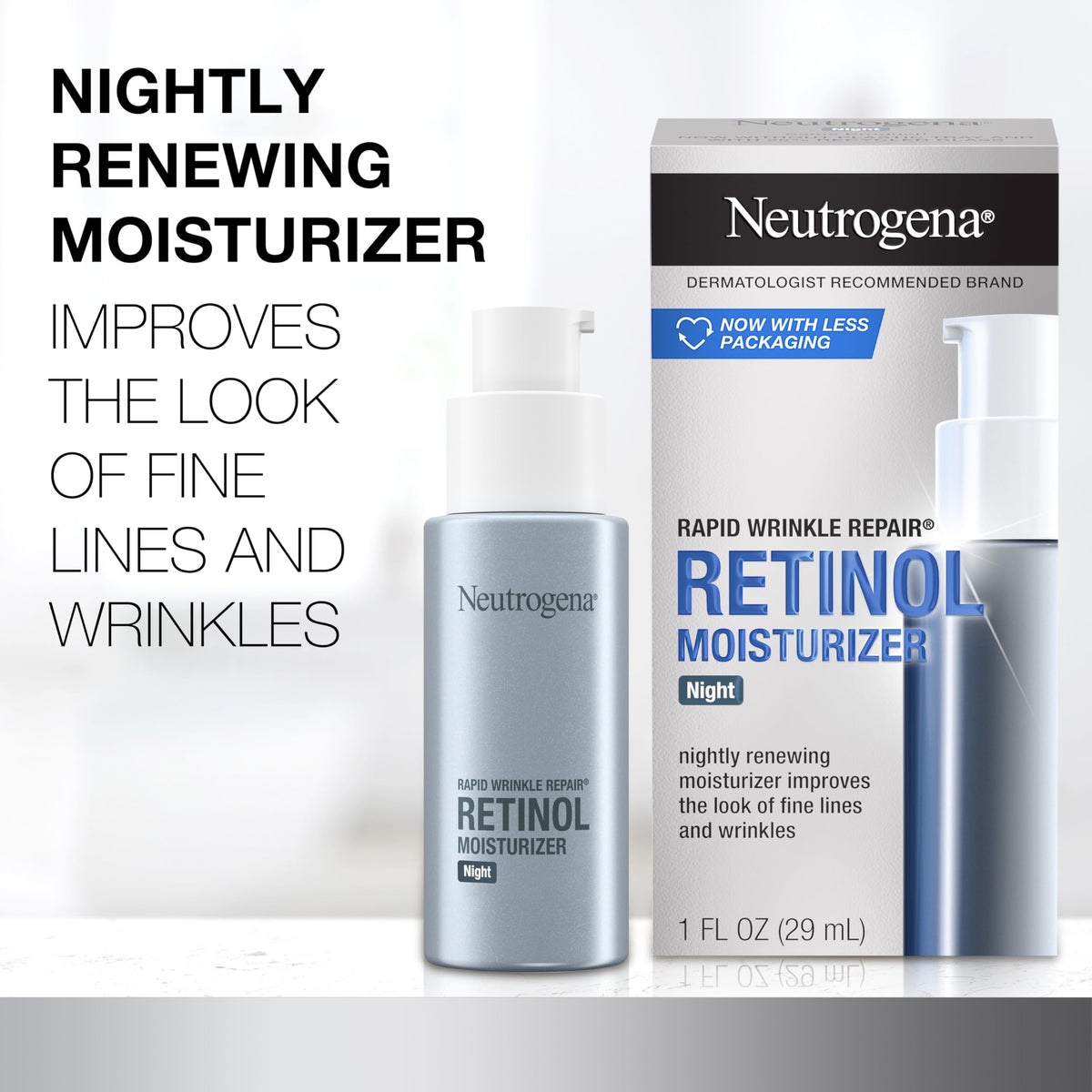 Détails sur le flacon de crème Neutrogena avec acide hyaluronique