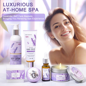 Détails sur le packaging du coffret de spa lavande