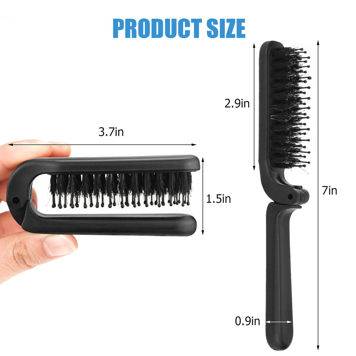 Deux brosses pliables Ancable dans leur emballage
