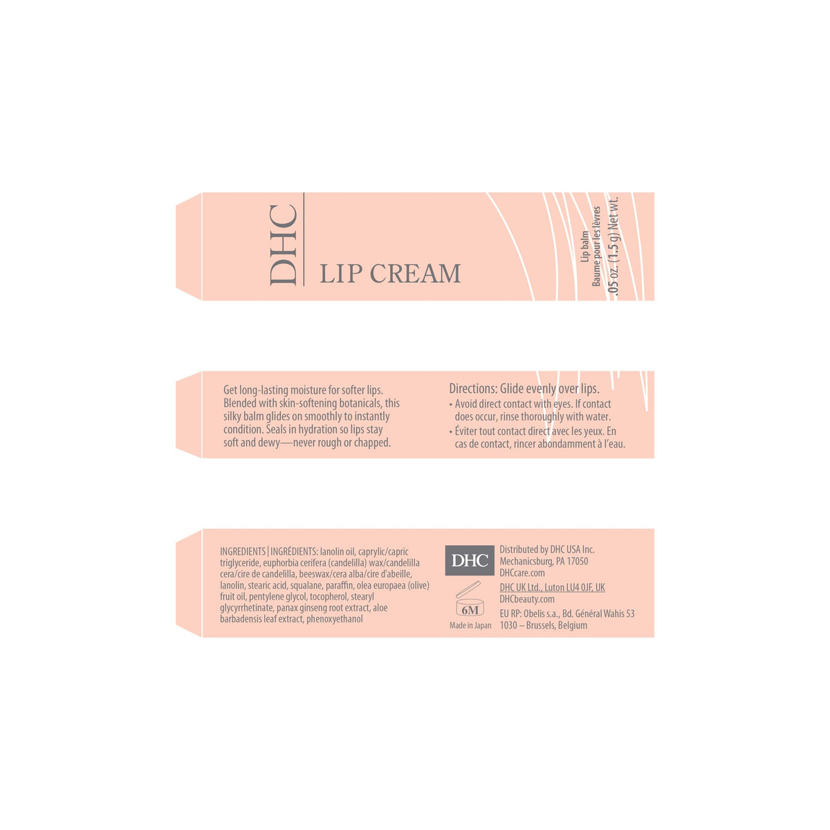 DHC Crème à Lèvres, flacon ouvert montrant la crème