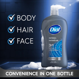 Dial Gel Douche 3-en-1 Hydro Fresh 946 ml en utilisation sur peau humide