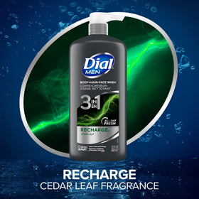 Dial Gel Douche 3-en-1 pour Homme 23 fl oz vue arrière montrant les ingrédients
