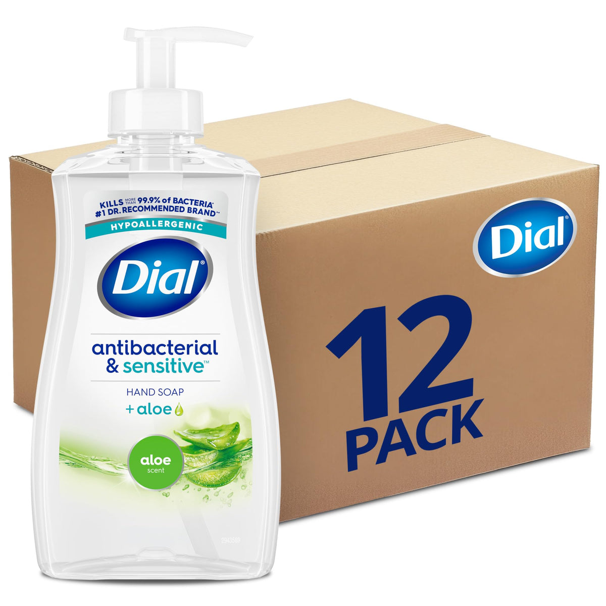 Dial Savon Liquide Antibactérien Parfum Aloe vue de face