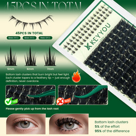 Différentes longueurs de cils du Kit KEYYOU