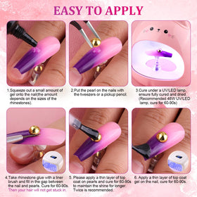Différentes tailles de perles dorées pour nail art