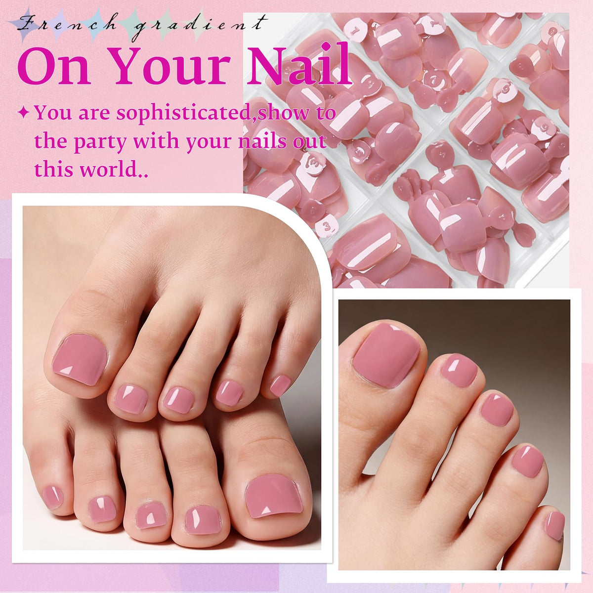 Différentes tailles des faux ongles press-on LuckForever
