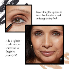 Différentes teintes d'eyeliner gel LAURA GELLER alignées