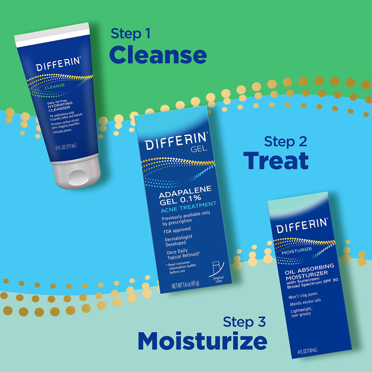 Differin Hydratant Absorbant d'Huile SPF 30 arrière