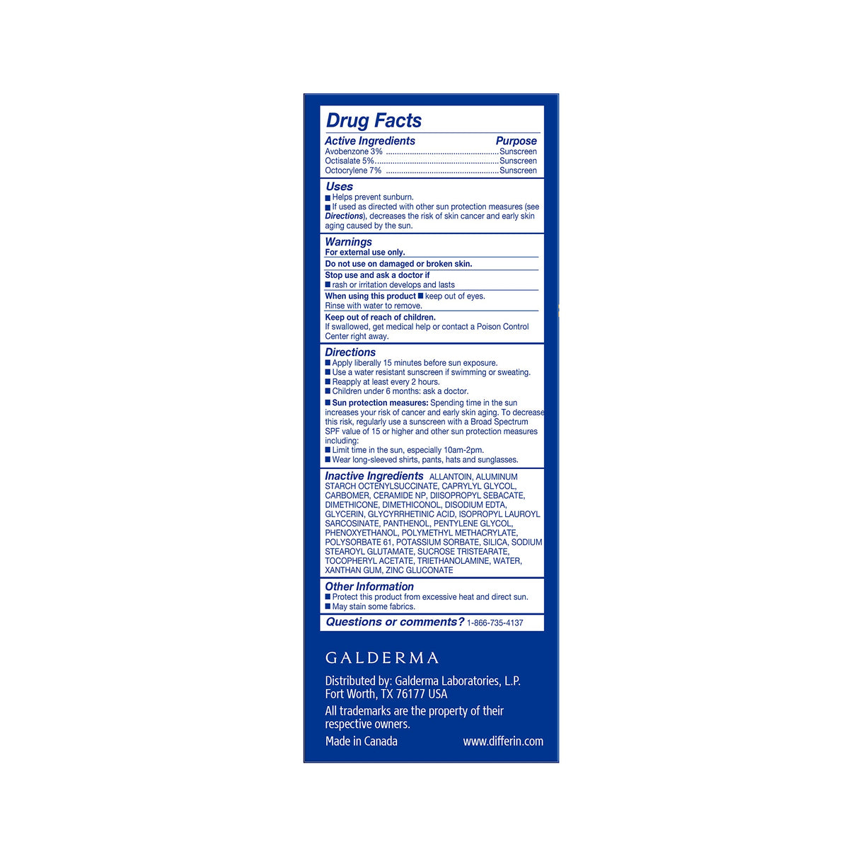 Differin Hydratant Absorbant d'Huile SPF 30 sur fond blanc