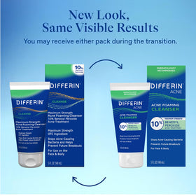 Differin nettoyant moussant 191g avec instructions d'utilisation