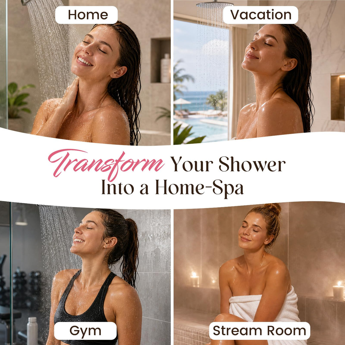 Diffuseurs de douche Qivatex en utilisation dans une douche