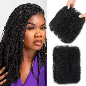 Dilekay Cheveux Afro Kinky Bulk 100g 18 pouces modèle noir naturel