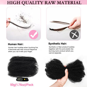 Dilekay Cheveux Afro Kinky Bulk 100g en utilisation pour mini twists