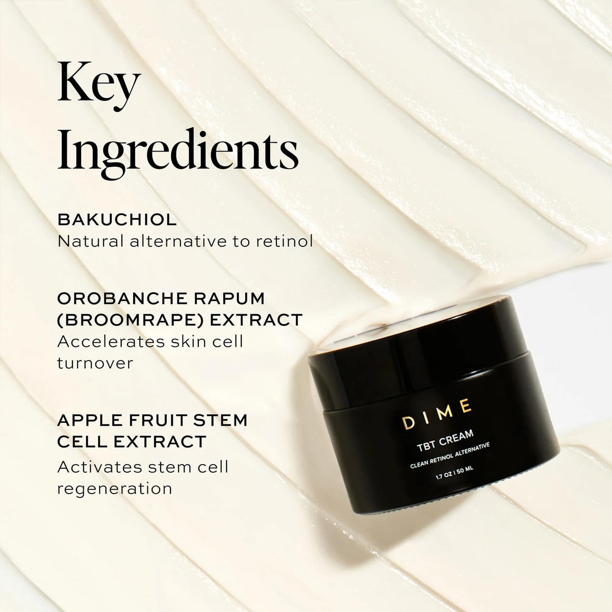 DIME Crème TBT 50ml avec étiquette détaillée