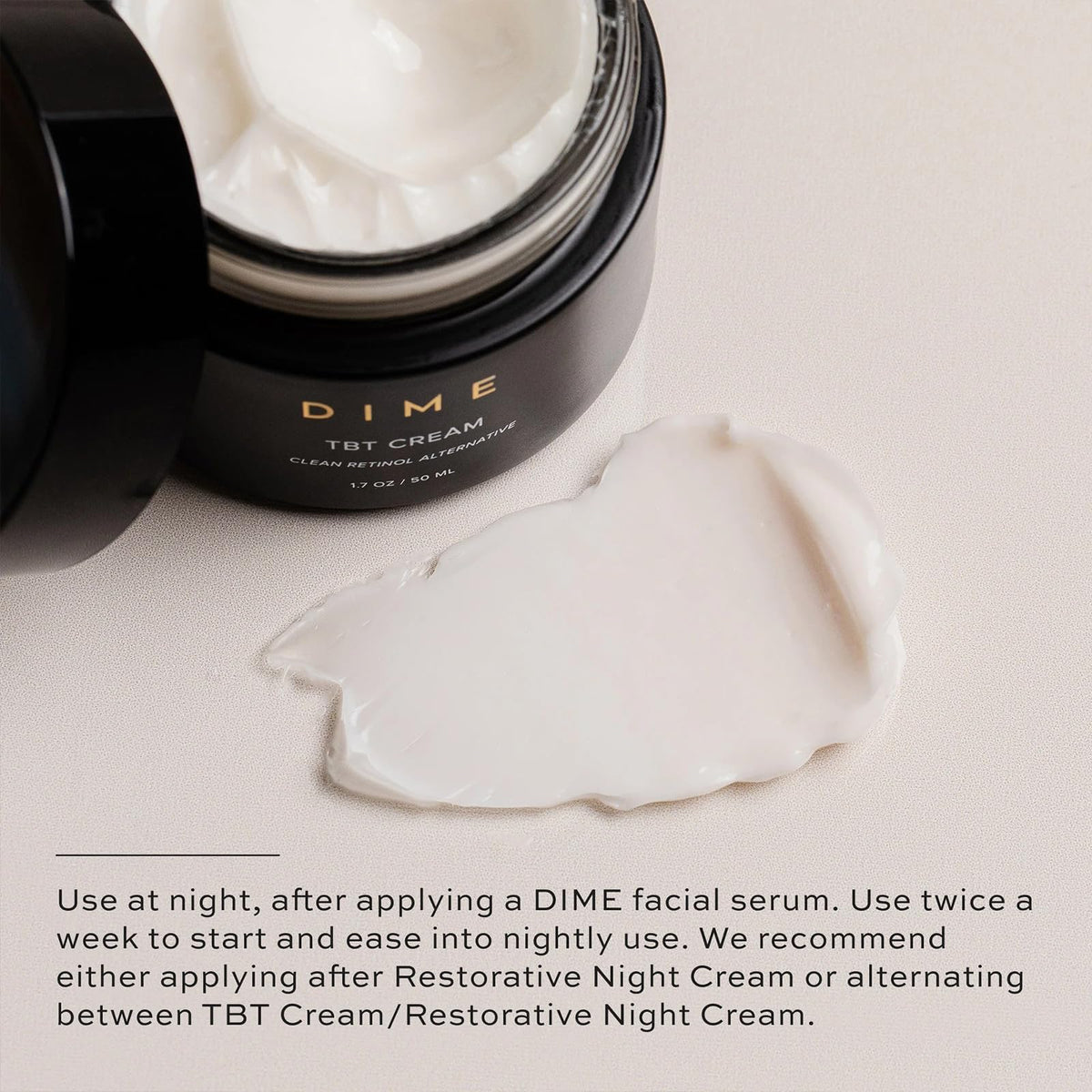 DIME Crème TBT 50ml dans un cadre lumineux