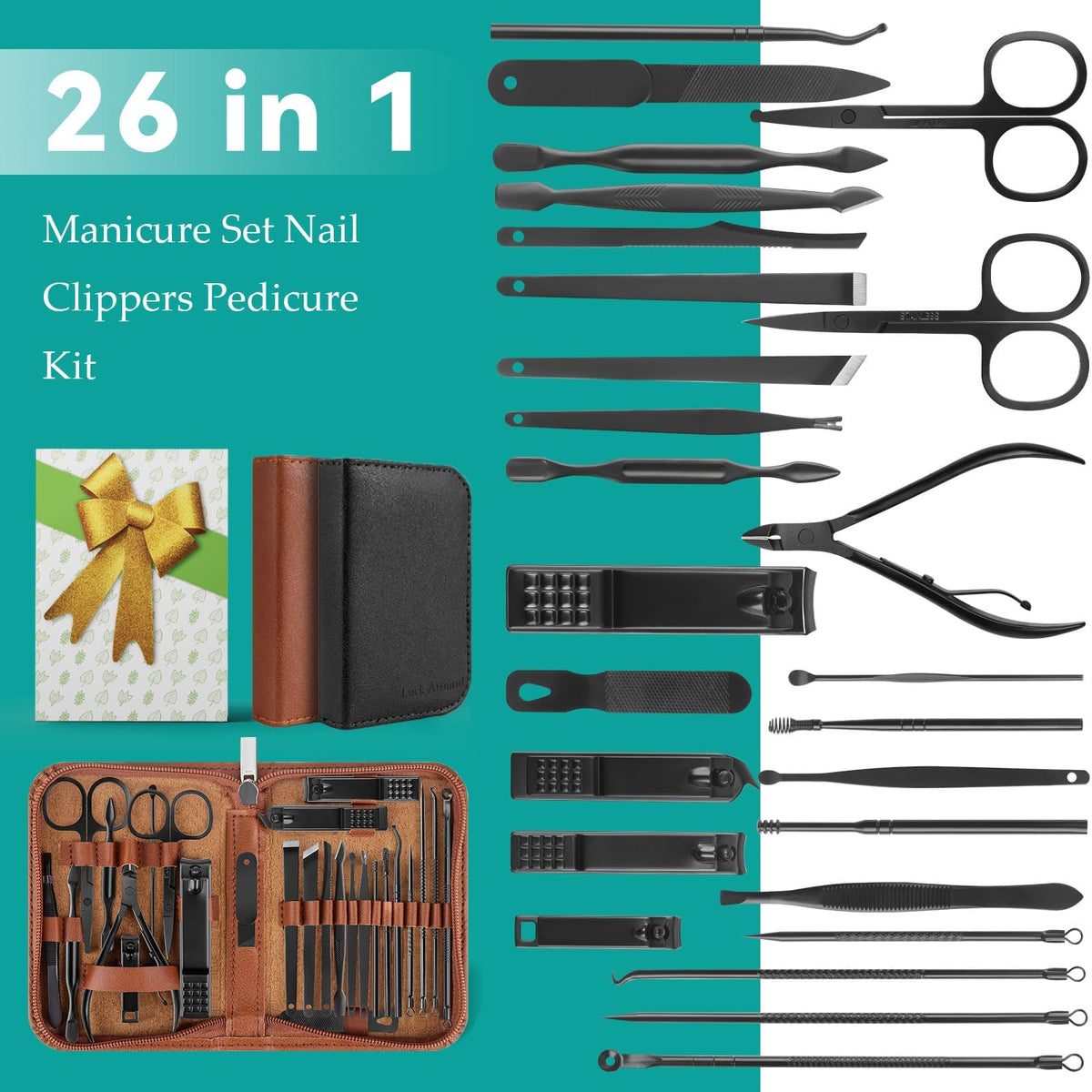 Dimensions compactes du kit de manucure LUCK AROUND