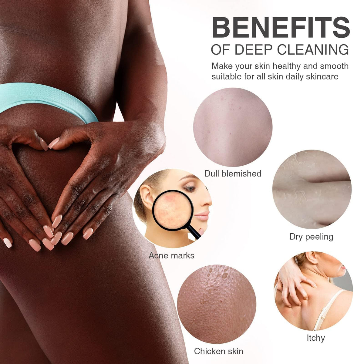 Dimensions de l'Éponge de Bain Africaine UJFQBH verte