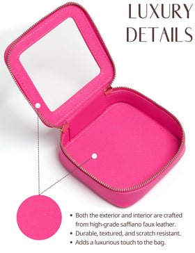 Dimensions de la Popvibe Mini Trousse de Maquillage comparée à un téléphone
