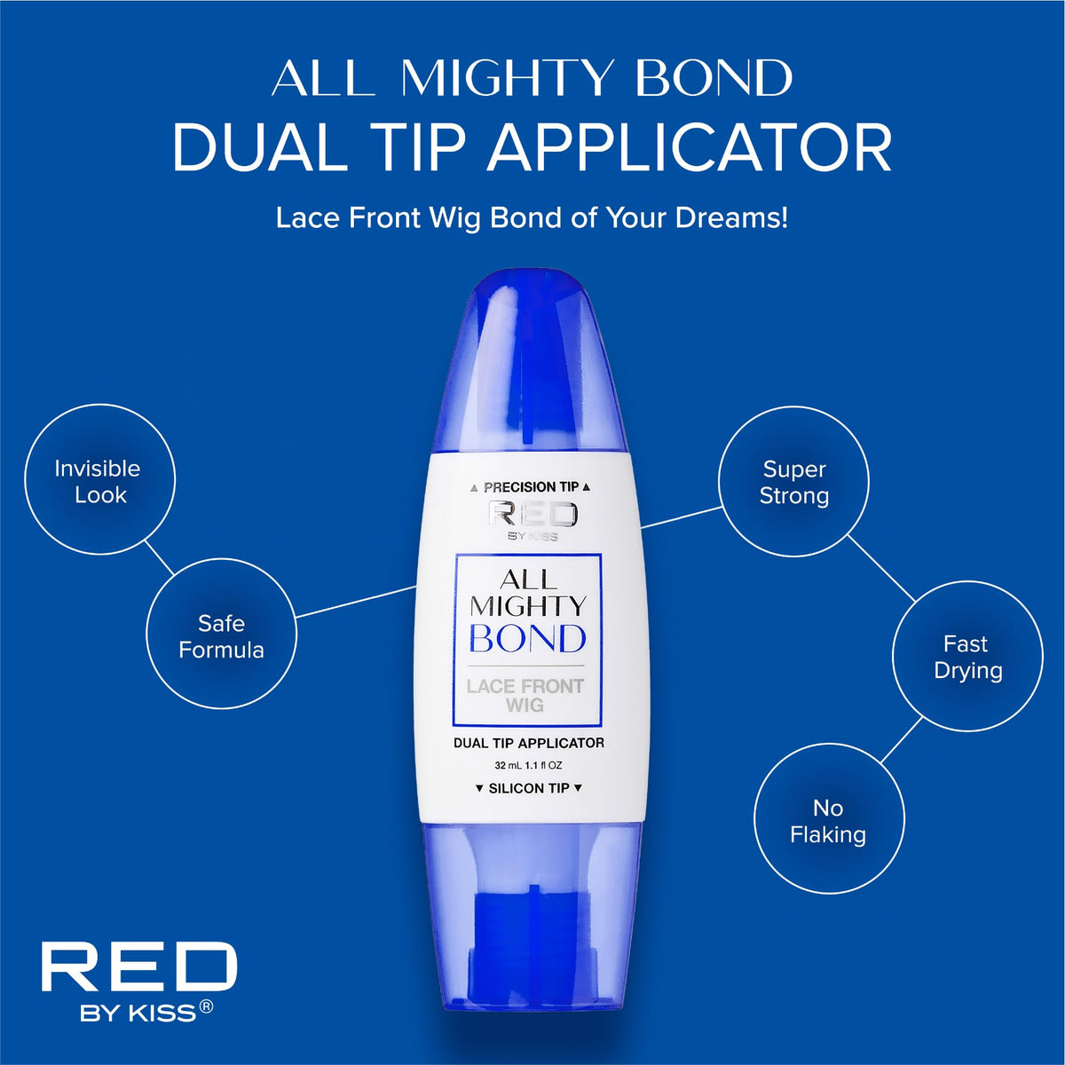 Dissolvant All Mighty Red by Kiss avec embout silicone