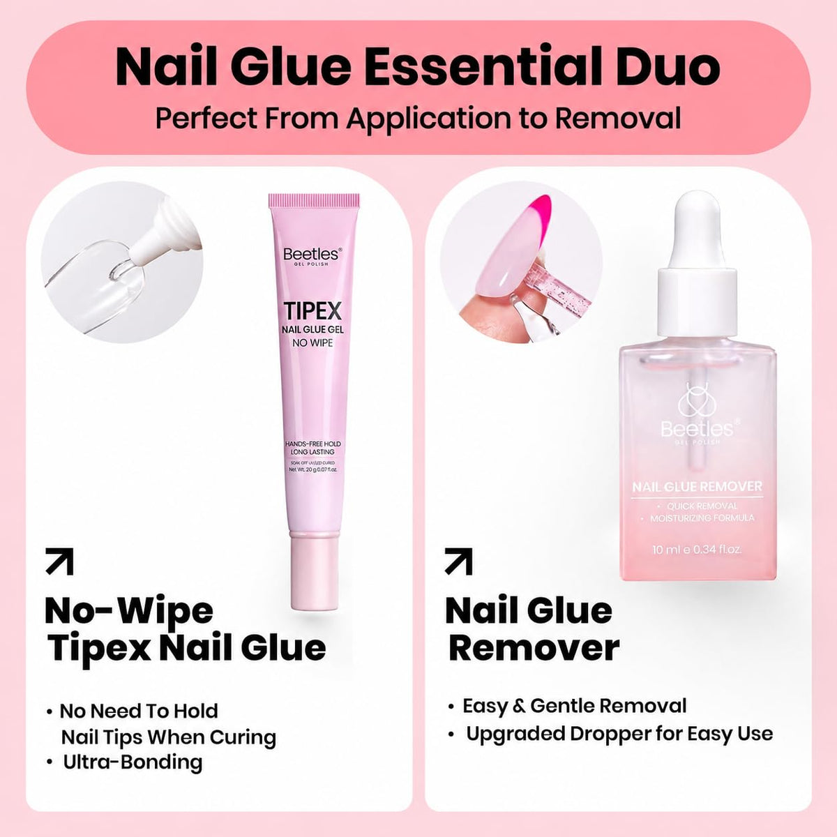 Dissolvant d'ongles inclus dans le kit beetles avec extrait de vitamine E