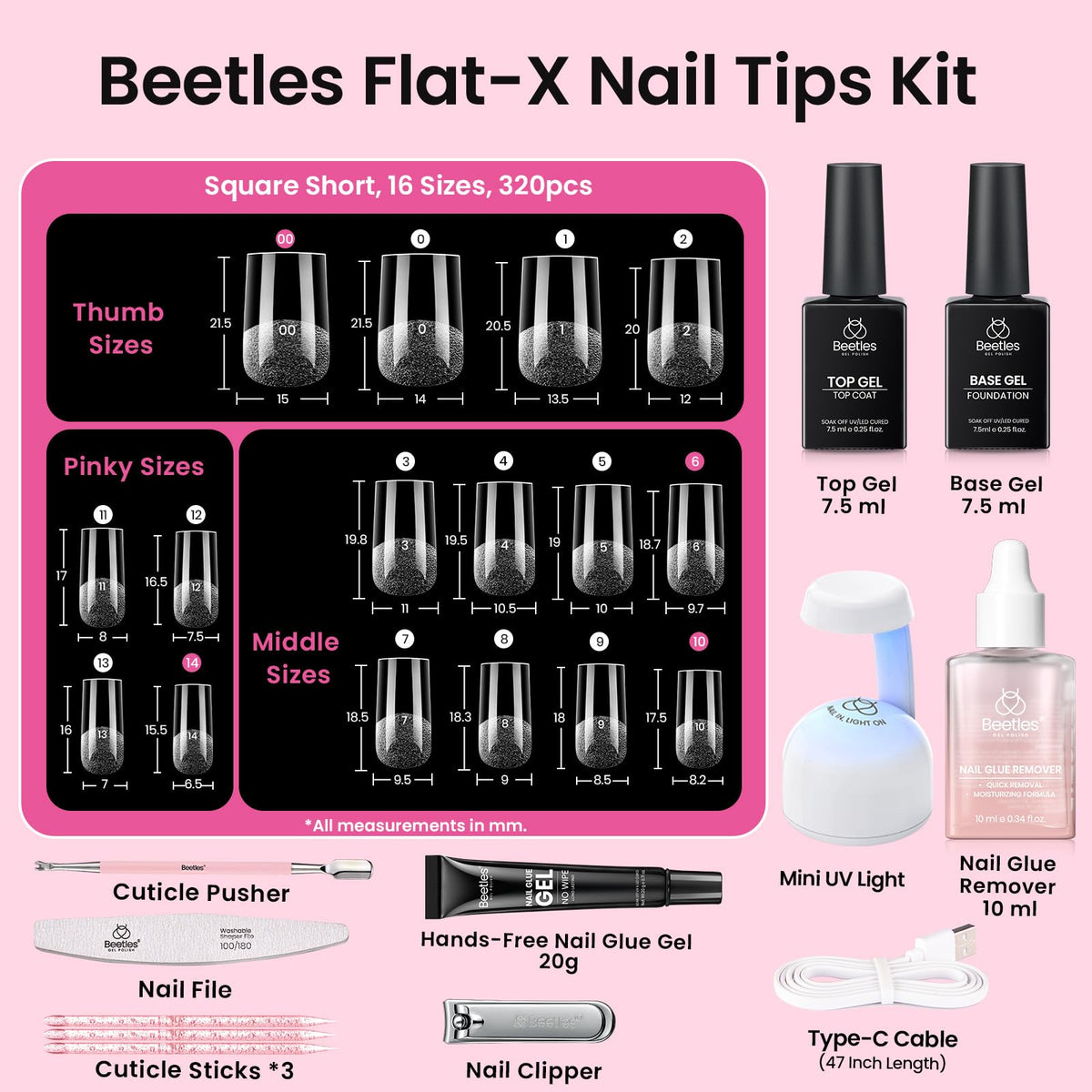 Dissolvant de colle pour ongles du kit beetles