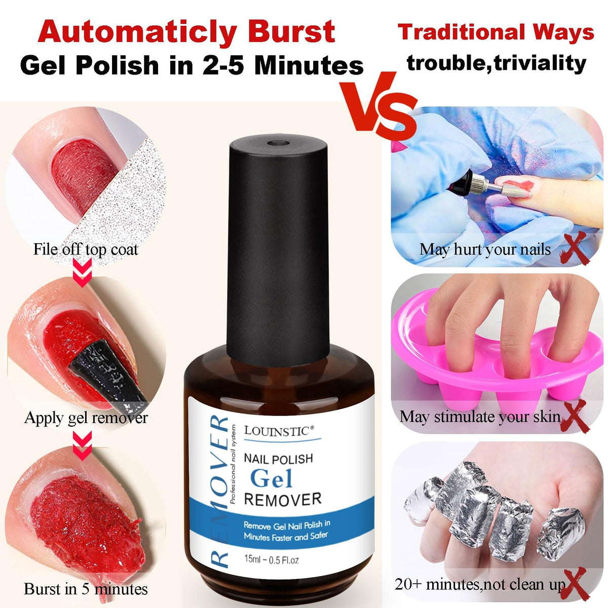Dissolvant de vernis sur une table de manucure