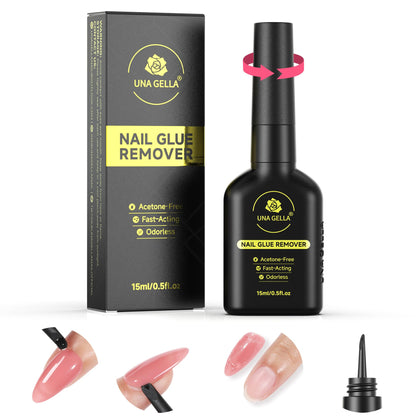 Dissolvant pour faux ongles UNA GELLA 15ml, bouteille vue de face